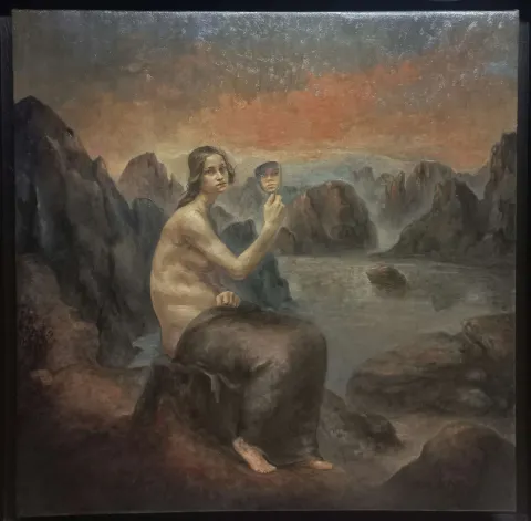 HASAN BAYKUŞ — “İsimsiz”, 2024 "İsimsiz" eseri HASAN BAYKUŞ tarafından 2024 yılında 60x60 cm ölçülerinde Tuval üzeri yağlı boya tekniği ile yapılmıştır.
