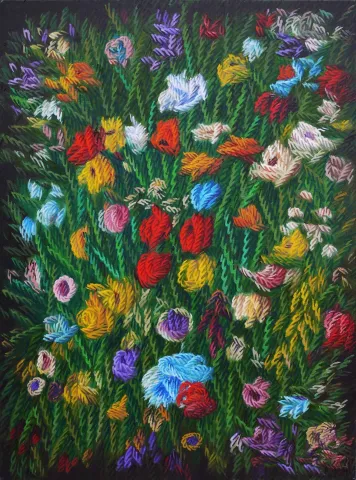 "Benim Çiçeklerim" eseri AHMET YEŞİL tarafından 2024 yılında 80x60 cm ölçülerinde Tuval üzeri yağlı boya tekniği ile yapılmıştır.