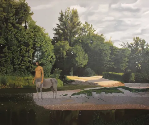 "İsimsiz" eseri EMRAH EMİR tarafından 2024 yılında 100x120 cm ölçülerinde Tuval üzeri akrilik boya tekniği ile yapılmıştır.