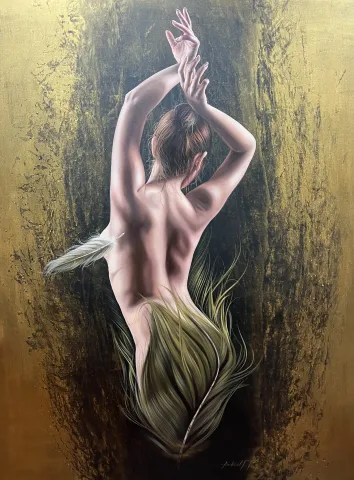 "Pure" eseri BEHZAT FEYZULLAH tarafından 2024 yılında 150x120 cm ölçülerinde Tuval üzeri yağlı boya tekniği ile yapılmıştır.