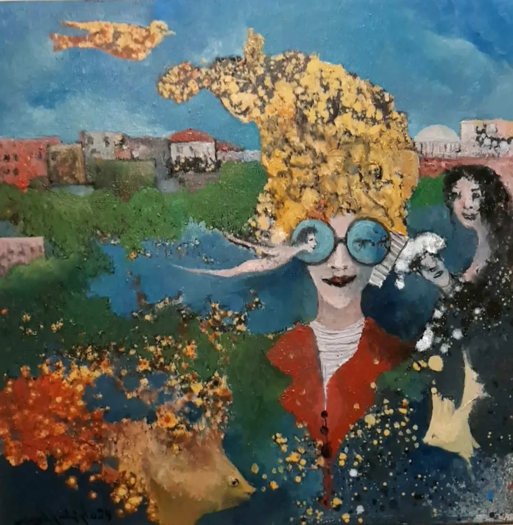 "İsimsiz" eseri EROL PELİOĞLU tarafından 2024 yılında 60x60 cm ölçülerinde Tuval üzeri yağlı boya tekniği ile yapılmıştır.