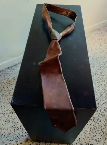 ASLIHAN TİRYAKİ — “Hergün Kendimi Asıyorum”, 2023 "Hergün Kendimi Asıyorum" eseri ASLIHAN TİRYAKİ tarafından 2023 yılında 39x9x13 cm ölçülerinde Metal Plaka tekniği ile yapılmıştır.