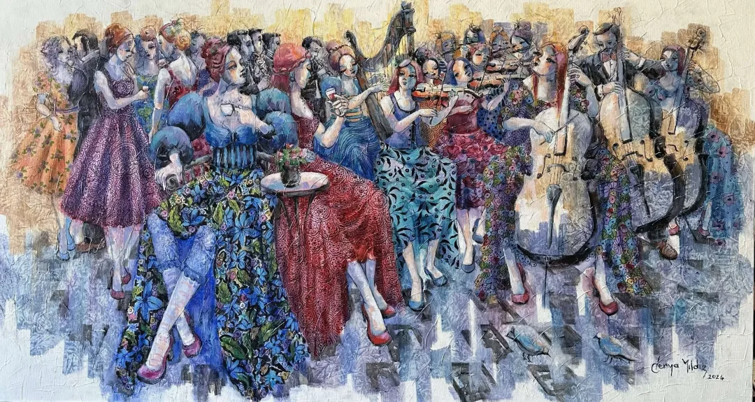 yakınlaştır "Opera" eseri DERYA YILDIZ tarafından 2024 yılında 70x130 cm ölçülerinde Tuval üzeri yağlı boya tekniği ile yapılmıştır.