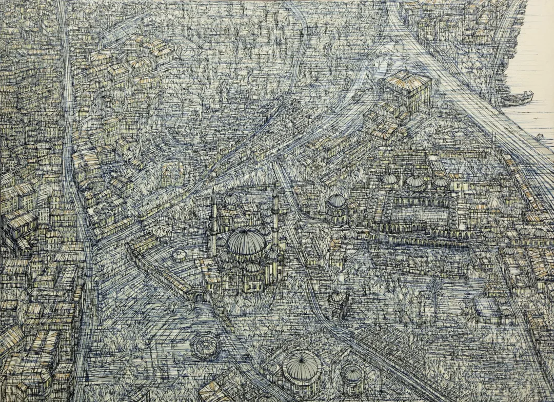 yakınlaştır "İstanbul Eyüp" eseri DEVRİM ERBİL tarafından 2013 yılında 130x180 cm ölçülerinde Tuval üzeri yağlı boya tekniği ile yapılmıştır.