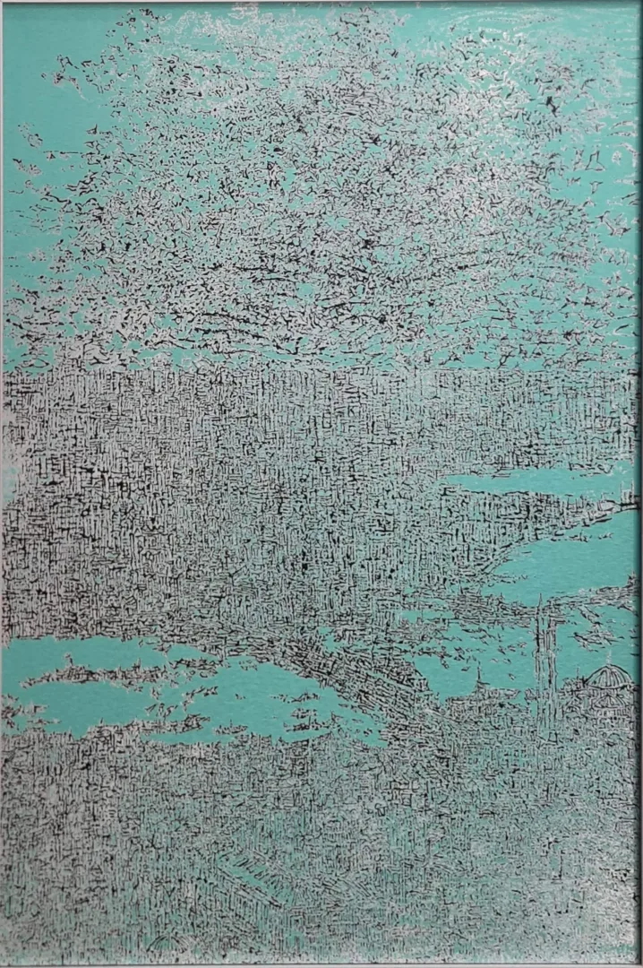 yakınlaştır "İstanbul" eseri DEVRİM ERBİL tarafından 2021 yılında 120x80 cm ölçülerinde Alüminyum üzeri Giclee baskı 1/1 Monoprint tekniği ile yapılmıştır.