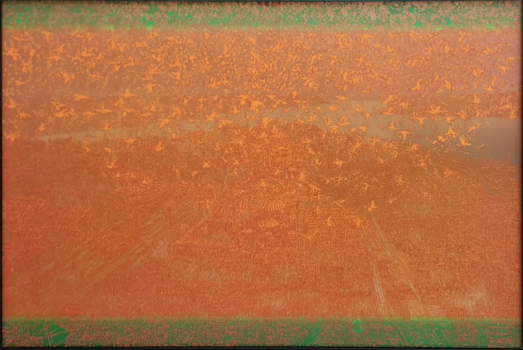 yakınlaştır "İstanbul" eseri DEVRİM ERBİL tarafından 2023 yılında 80x120 cm ölçülerinde Alüminyum üzeri Giclee baskı 1/1 Monoprint tekniği ile yapılmıştır.