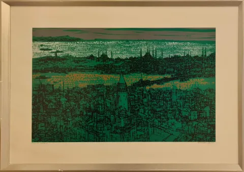 "İstanbul Galata III" eseri DEVRİM ERBİL tarafından 2013 yılında 70x100 cm ölçülerinde Serigrafi 130/287 tekniği ile yapılmıştır.