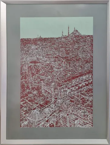 DEVRİM ERBİL — “İstanbul”, 2010 "İstanbul" eseri DEVRİM ERBİL tarafından 2010 yılında 100x70 cm ölçülerinde Serigrafi 33/75 tekniği ile yapılmıştır.