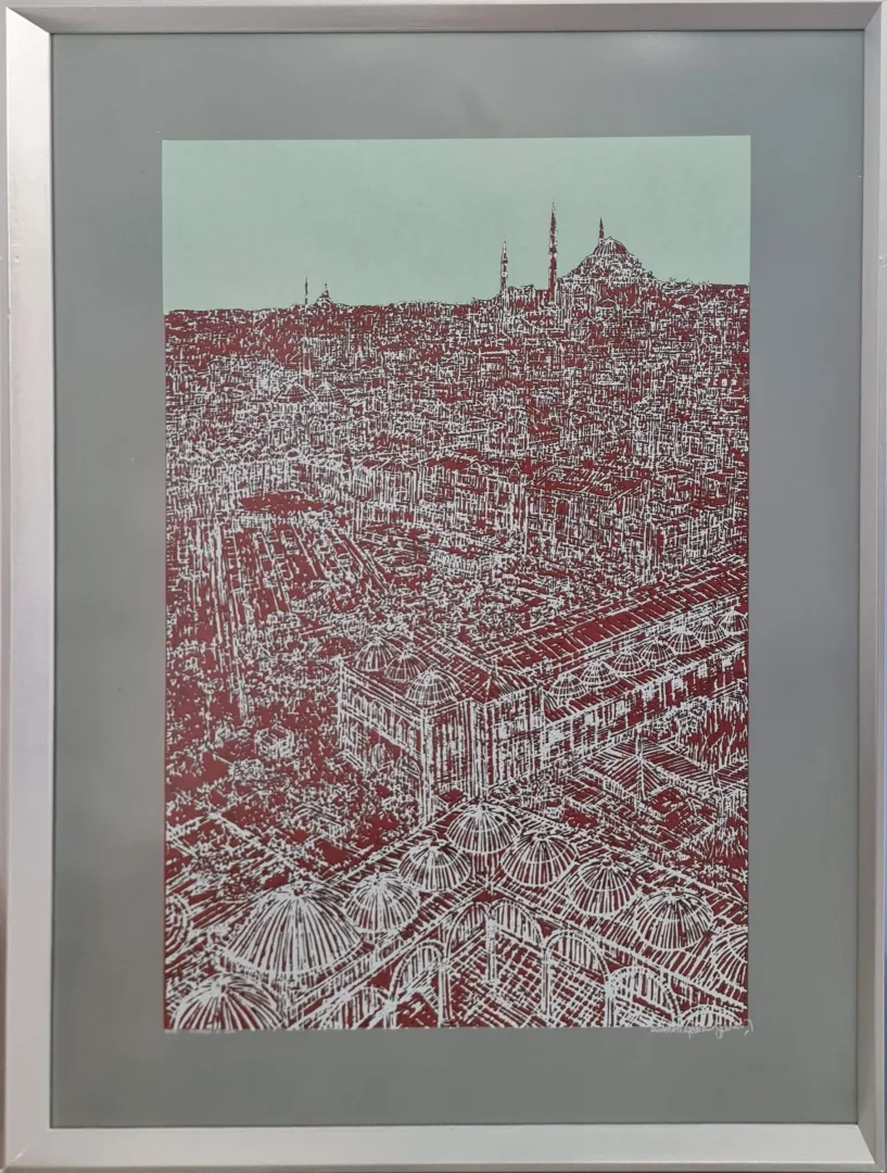 "İstanbul" eseri DEVRİM ERBİL tarafından 2010 yılında 100x70 cm ölçülerinde Serigrafi 33/75 tekniği ile yapılmıştır.
