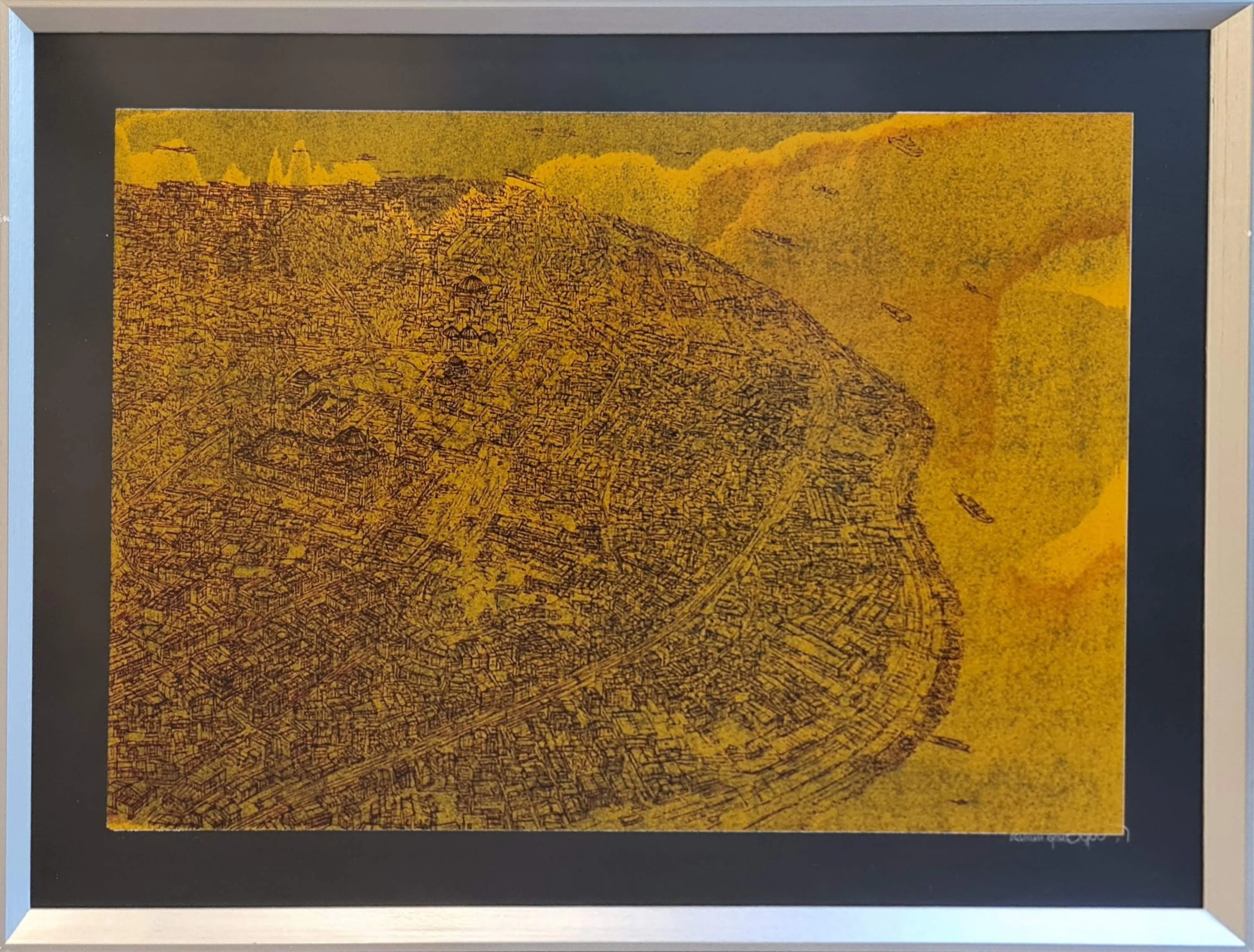"İstanbul" eseri DEVRİM ERBİL tarafından 70x100 cm ölçülerinde Serigrafi tekniği ile yapılmıştır.