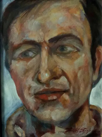 "Otoportre" eseri EROL EVGİN tarafından 2005 yılında 40x30 cm ölçülerinde Tuval üzeri yağlı boya tekniği ile yapılmıştır.