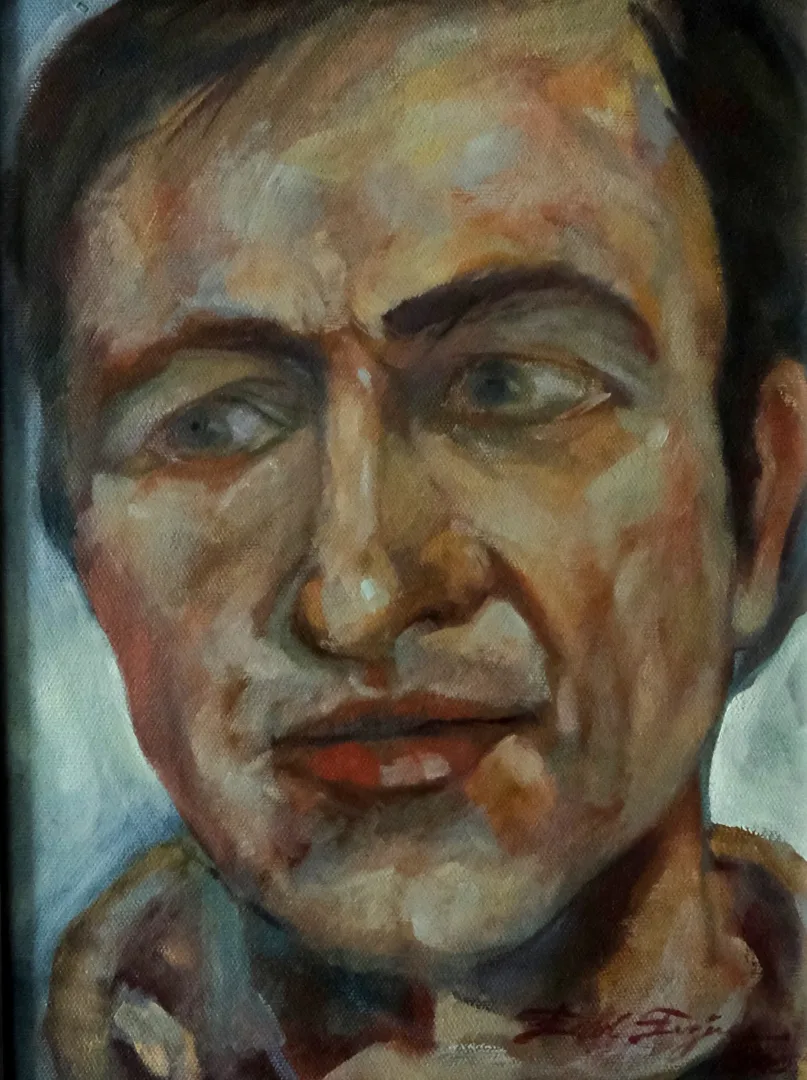 "Otoportre" eseri EROL EVGİN tarafından 2005 yılında 40x30 cm ölçülerinde Tuval üzeri yağlı boya tekniği ile yapılmıştır.