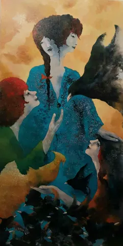 "İsimsiz" eseri EROL PELİOĞLU tarafından 2023 yılında 140x70 cm ölçülerinde Tuval üzeri yağlı boya tekniği ile yapılmıştır.
