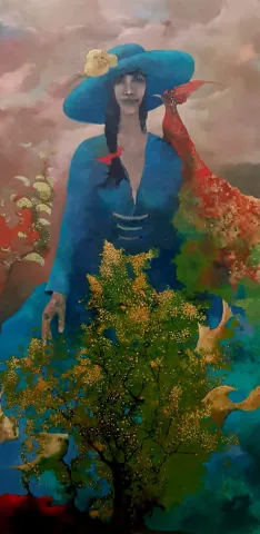 "İsimsiz" eseri EROL PELİOĞLU tarafından 2023 yılında 140x70 cm ölçülerinde Tuval üzeri yağlı boya tekniği ile yapılmıştır.