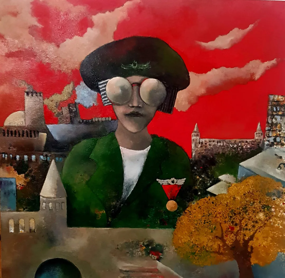 EROL PELİOĞLU — “İsimsiz”, 2024 "İsimsiz" eseri EROL PELİOĞLU tarafından 2024 yılında 70x70 cm ölçülerinde Tuval üzeri yağlı boya tekniği ile yapılmıştır.