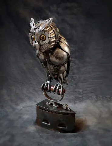 MUSTAFA TUĞRUL — “Puhu Kuşu”, 2024 "Puhu Kuşu" eseri MUSTAFA TUĞRUL tarafından 2024 yılında 50x30x21 cm ölçülerinde Metal heykel tekniği ile yapılmıştır.