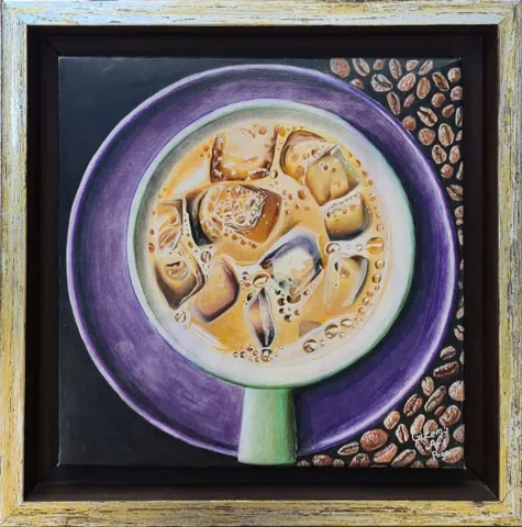 GİZEM TARGUTAY SEZGİN — “Coffee”, 2017 "Coffee" eseri GİZEM TARGUTAY SEZGİN tarafından 2017 yılında 25x25 cm ölçülerinde Kağıt üzeri karışık teknik tekniği ile yapılmıştır.