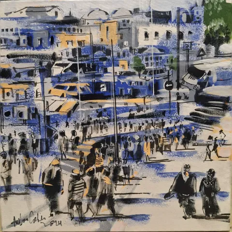 "Eminönü" eseri AYHAN ÇETİN tarafından 2024 yılında 40x40 cm ölçülerinde Tuval üzeri akrilik boya tekniği ile yapılmıştır.