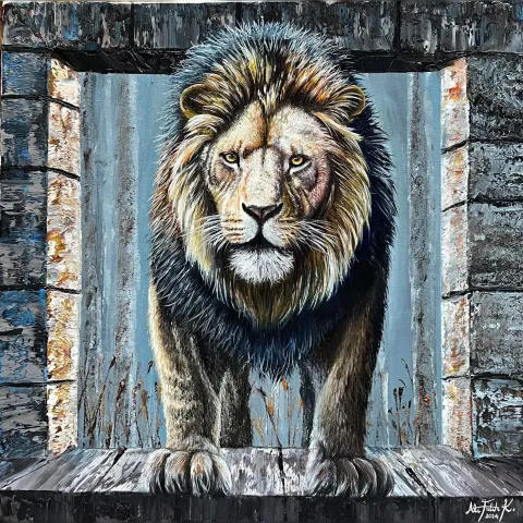 "Kapı III" eseri ALİ FATİH KÜÇÜKOSMANOĞLU tarafından 2024 yılında 40x40 cm ölçülerinde Tuval üzeri yağlı boya tekniği ile yapılmıştır.