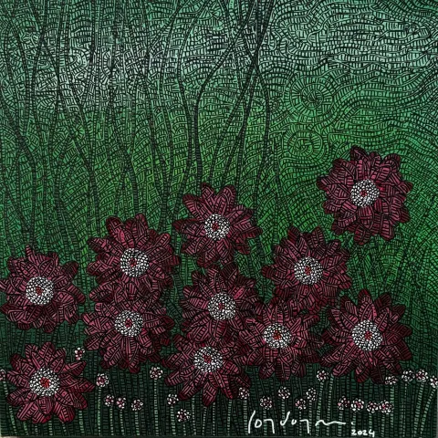 "Papatya" eseri MURAT ÖZDOĞRU tarafından 2024 yılında 40x40 cm ölçülerinde Tuval üzeri akrilik boya tekniği ile yapılmıştır.