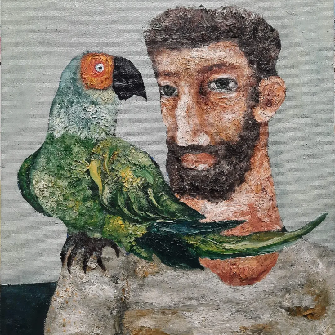 "İsimsiz" eseri MURAT TOLGA tarafından 2024 yılında 40x40 cm ölçülerinde Tuval üzeri yağlı boya tekniği ile yapılmıştır.