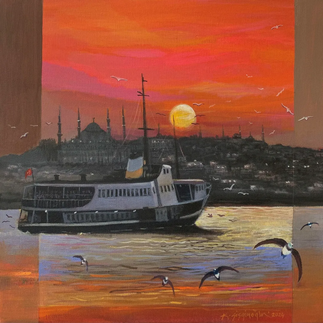 yakınlaştır "İstanbul ve Kuşları" eseri KADİR ŞİŞGİNOĞLU tarafından 2024 yılında 40x40 cm ölçülerinde Tuval üzeri akrilik boya tekniği ile yapılmıştır.