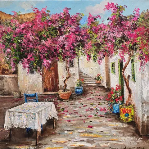 "İsimsiz" eseri CANAN AYDOĞMUŞ tarafından 2024 yılında 40x40 cm ölçülerinde Tuval üzeri yağlı boya tekniği ile yapılmıştır.