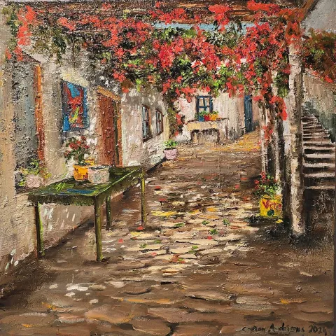 "İsimsiz" eseri CANAN AYDOĞMUŞ tarafından 2024 yılında 40x40 cm ölçülerinde Tuval üzeri yağlı boya tekniği ile yapılmıştır.
