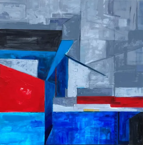 "İsimsiz" eseri HAZAL AKSOY tarafından 100x100 cm ölçülerinde Tuval üzeri akrilik boya tekniği ile yapılmıştır.