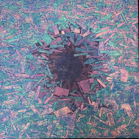 İBRAHİM AKGÜNEY — “İsimsiz”, 2023 "İsimsiz" eseri İBRAHİM AKGÜNEY tarafından 2023 yılında 40x40 cm ölçülerinde OSB Levha tekniği ile yapılmıştır.