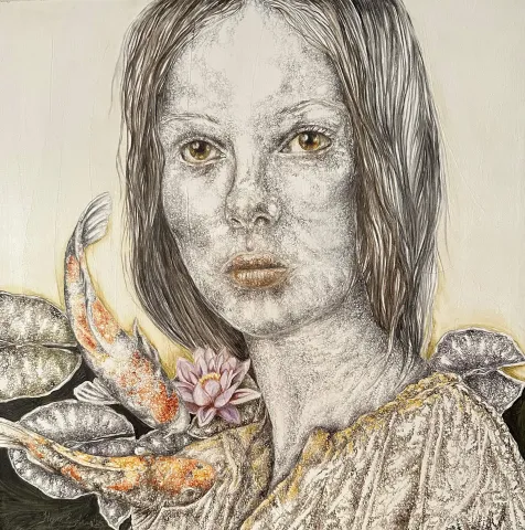 ILGIN ERDEM — “Human”, 2023 "Human" eseri ILGIN ERDEM tarafından 2023 yılında 60x60 cm ölçülerinde Tuval üzeri yağlı boya tekniği ile yapılmıştır.
