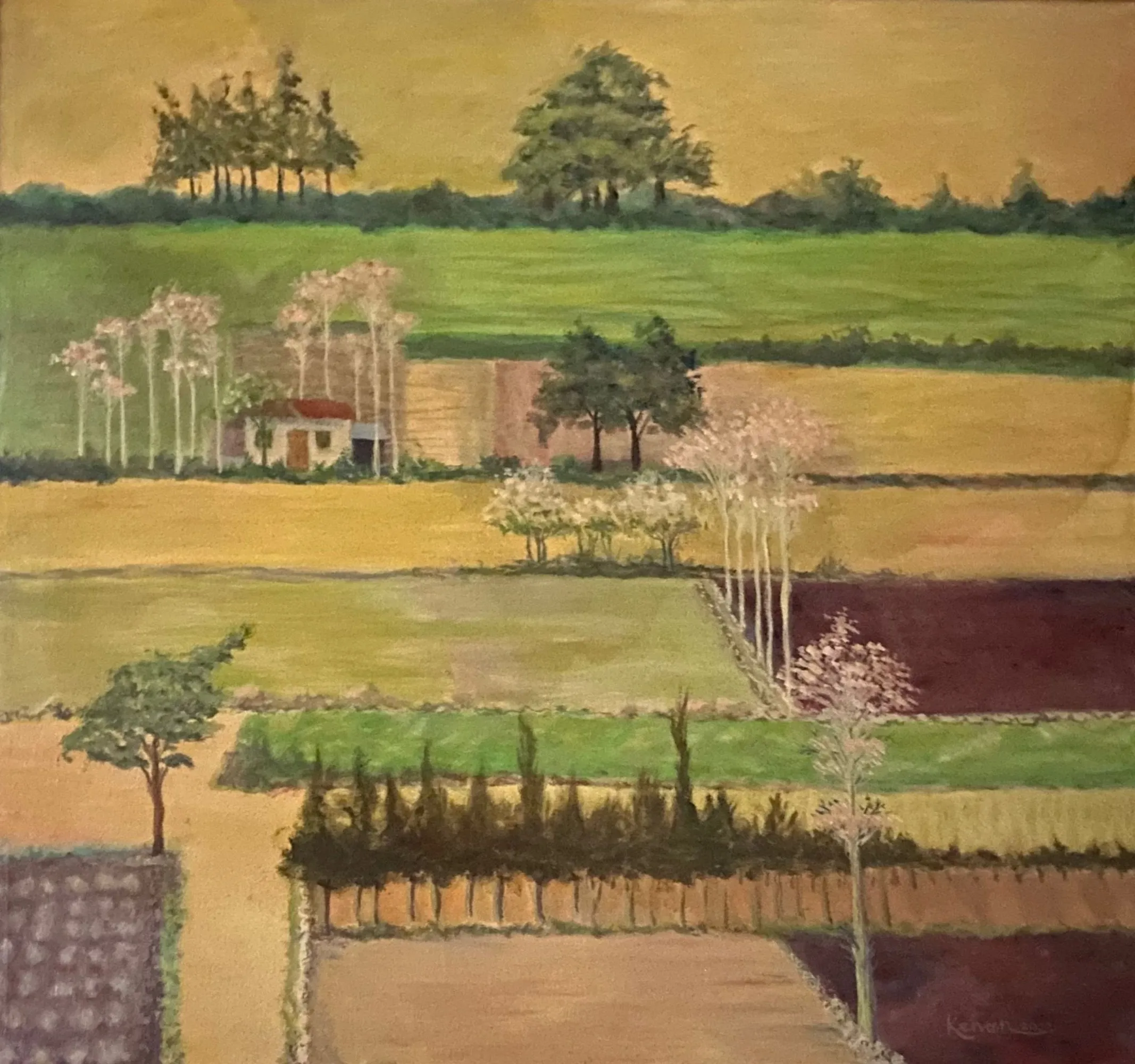 "Peyzaj" eseri KENAN DEĞER tarafından 2000 yılında 69x73 cm ölçülerinde Tuval üzeri yağlı boya tekniği ile yapılmıştır.