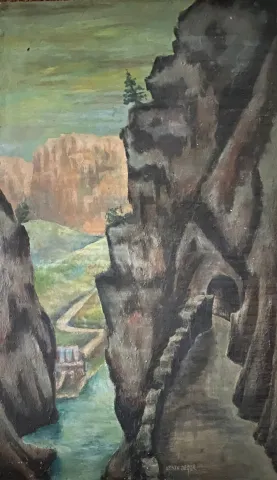 "İsimsiz" eseri KENAN DEĞER tarafından 1990 yılında 100x60 cm ölçülerinde Duralit üzeri yağlı boya tekniği ile yapılmıştır.