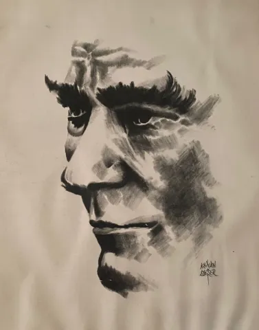 "Atatürk" eseri KENAN DEĞER tarafından 1990 yılında 63x48 cm ölçülerinde Kağıt üzeri kurşun kalem tekniği ile yapılmıştır.