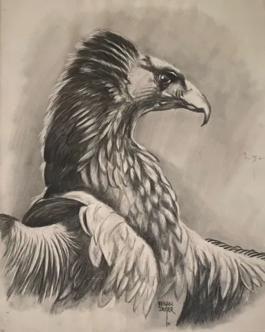 "İsimsiz" eseri KENAN DEĞER tarafından 1990 yılında 56x45 cm ölçülerinde Kağıt üzeri kurşun kalem tekniği ile yapılmıştır.