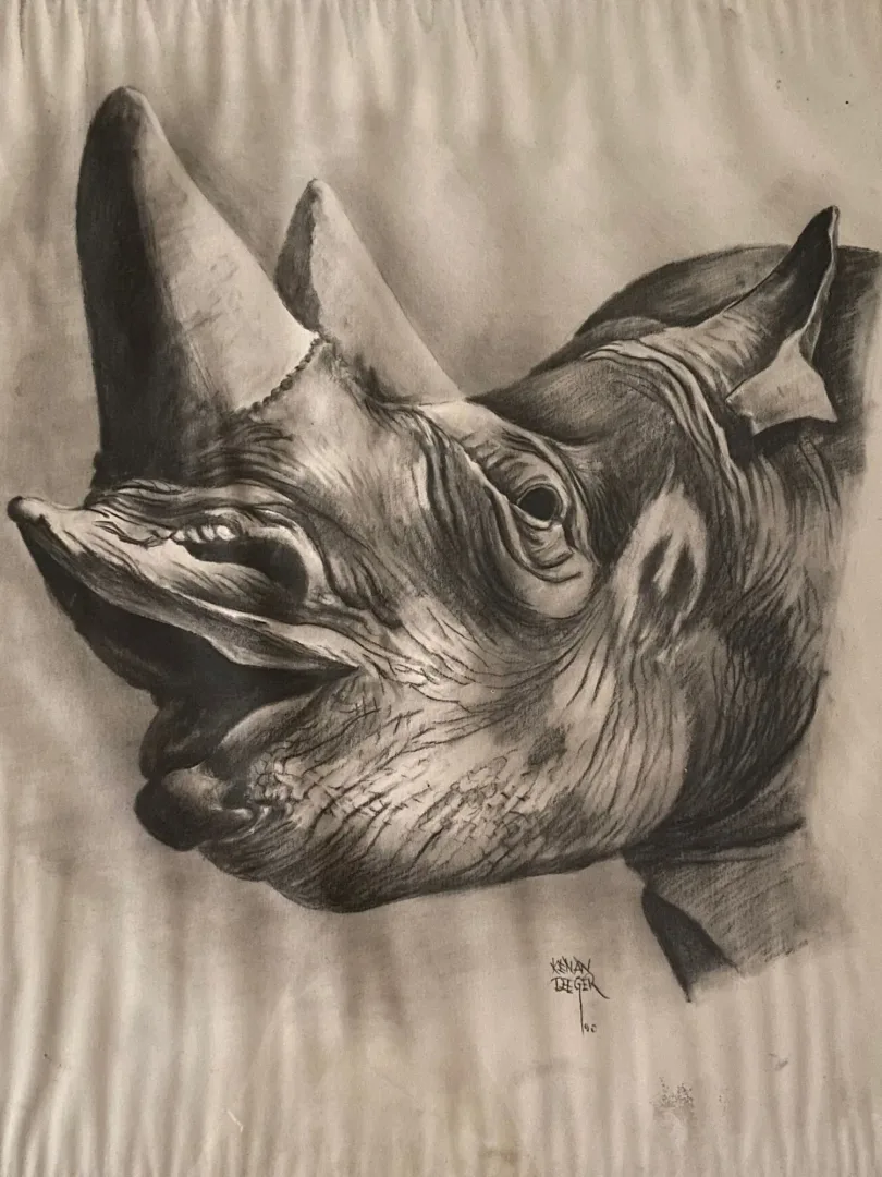 yakınlaştır "İsimsiz" eseri KENAN DEĞER tarafından 1990 yılında 56x45 cm ölçülerinde Kağıt üzeri kurşun kalem tekniği ile yapılmıştır.