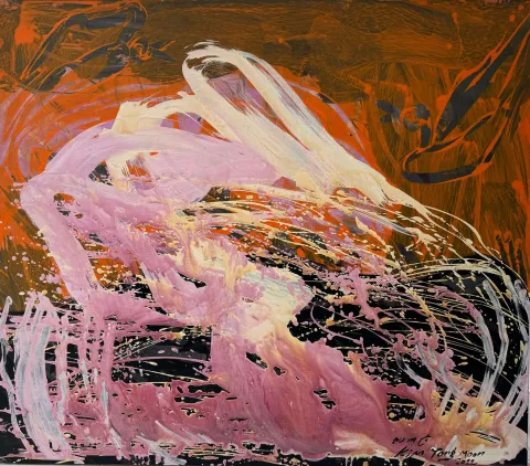 "Dönüşümden Önce" eseri KİM YONG MOON tarafından 140x162 cm ölçülerinde Acrylic Action Painting tekniği ile yapılmıştır.