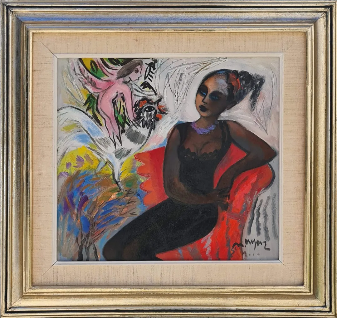 "İsimsiz" eseri MUSTAFA AYAZ tarafından 2000 yılında 33x35 cm ölçülerinde Duralit üzeri yağlı boya tekniği ile yapılmıştır.