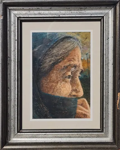 "Yaşlı Kadın Portresi" eseri ALİ DEMİR tarafından 1993 yılında 18x14 cm ölçülerinde Kağıt üzeri pastel boya tekniği ile yapılmıştır.