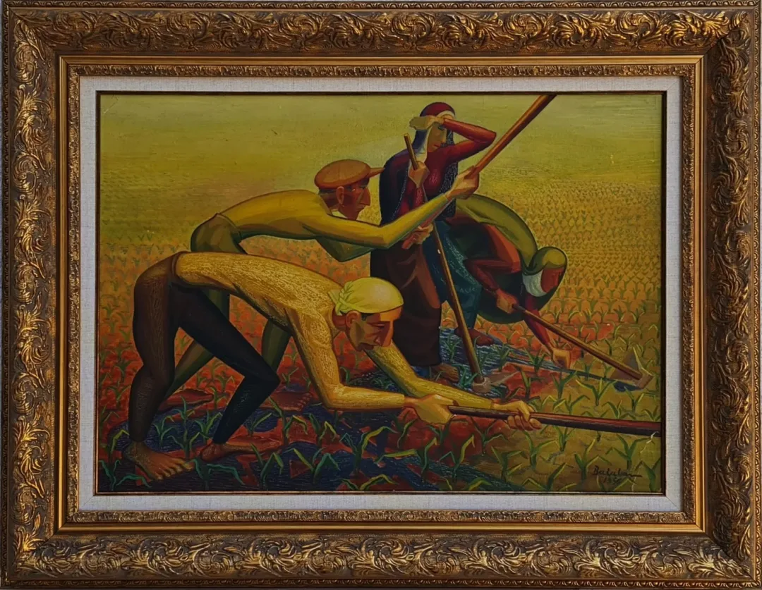 "İsimsiz" eseri İBRAHİM BALABAN tarafından 1956 yılında 50x70 cm ölçülerinde Mukavva üzeri yağlı boya tekniği ile yapılmıştır.