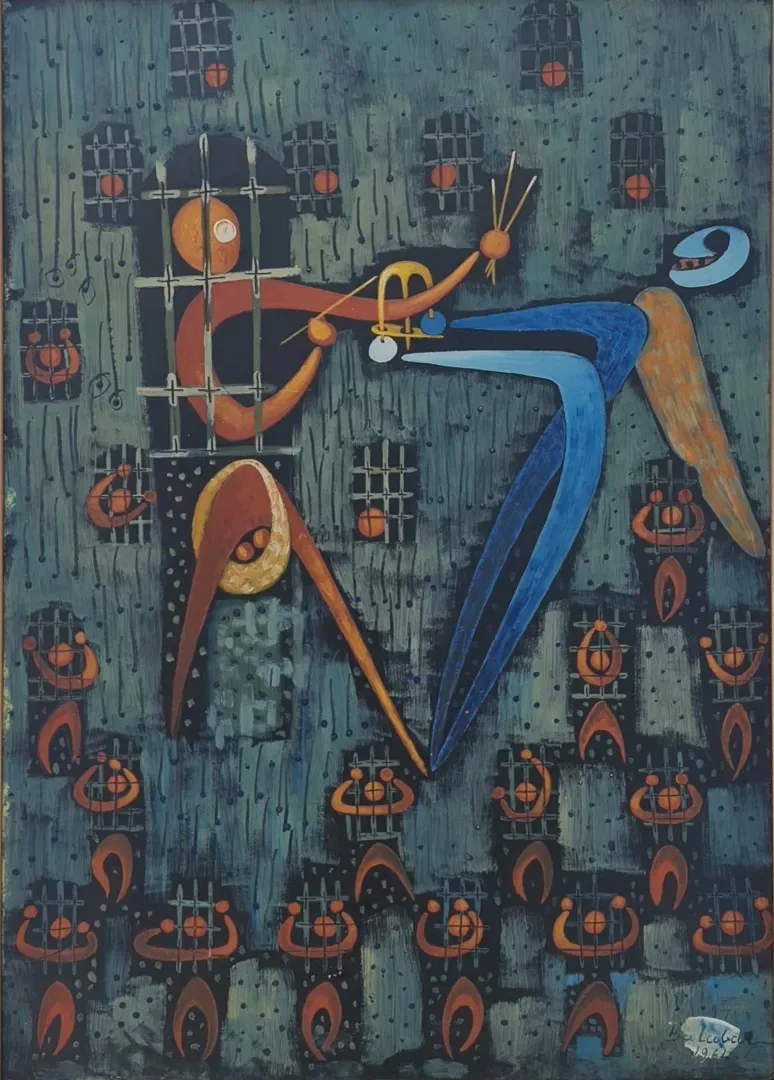 "İsimsiz" eseri İBRAHİM BALABAN tarafından 1964 yılında 70x50 cm ölçülerinde Duralit üzeri yağlı boya tekniği ile yapılmıştır.
