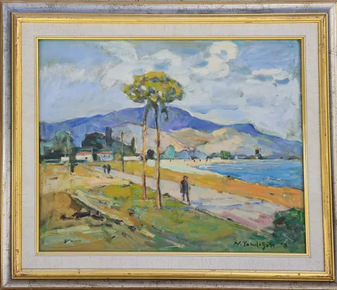 "Peyzaj" eseri NİHAT TANDOĞAN tarafından 1998 yılında 40x50 cm ölçülerinde Tuval üzeri yağlı boya tekniği ile yapılmıştır.