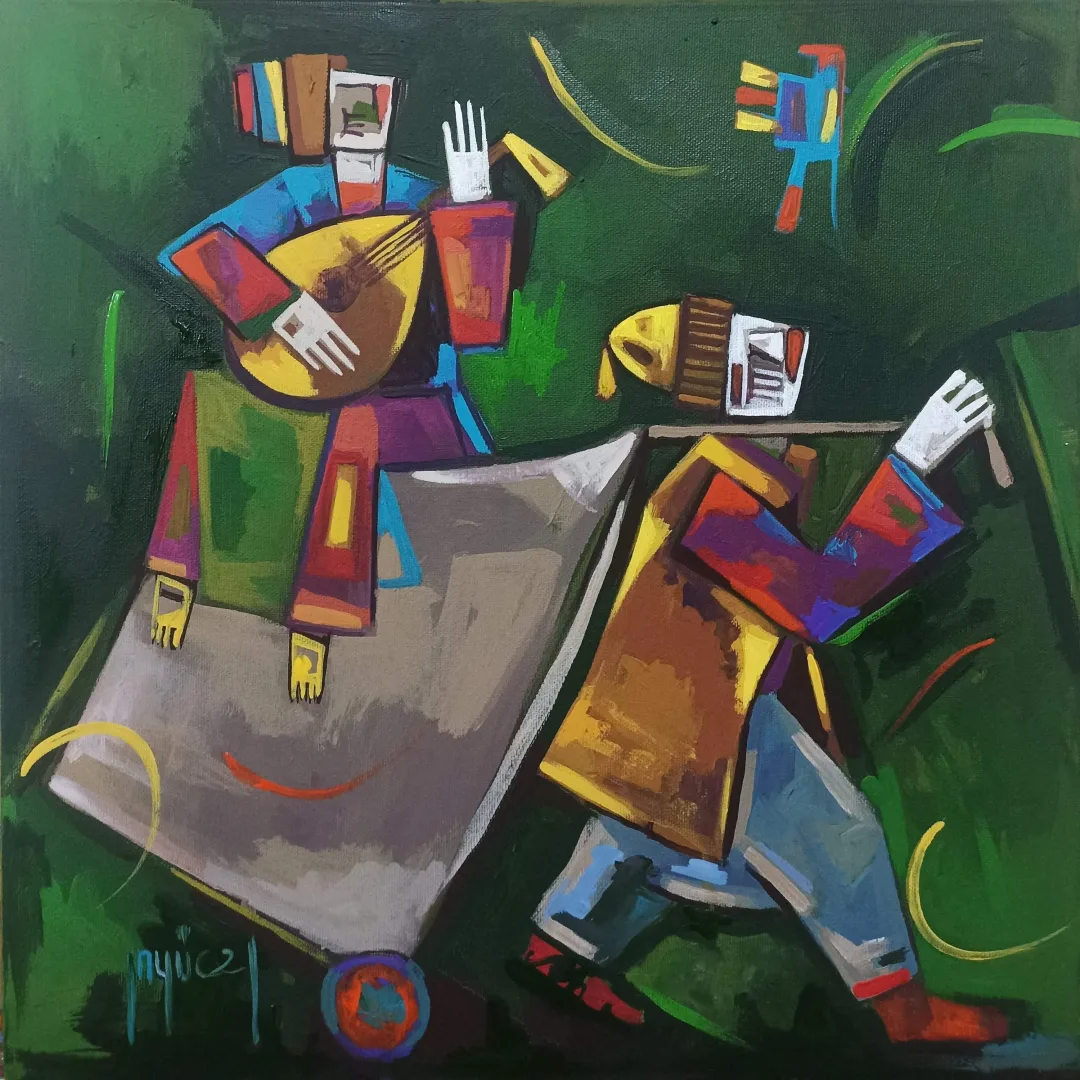 "Yerli Üretim" eseri MEHMET YÜCEL tarafından 2023 yılında 40x40 cm ölçülerinde Tuval üzeri akrilik boya tekniği ile yapılmıştır.