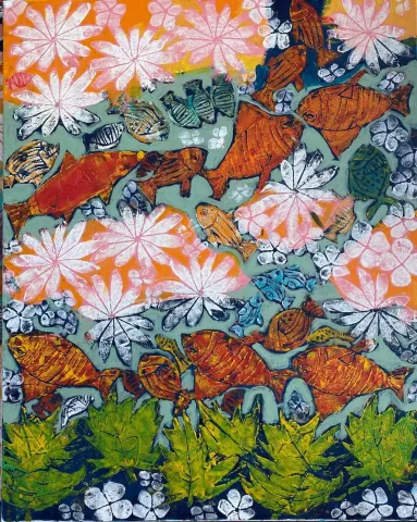 MELTEM AKKAYA — “cosmos”, 2024 "cosmos" eseri MELTEM AKKAYA tarafından 2024 yılında 100x80 cm ölçülerinde Tuval üzeri yağlı boya tekniği ile yapılmıştır.