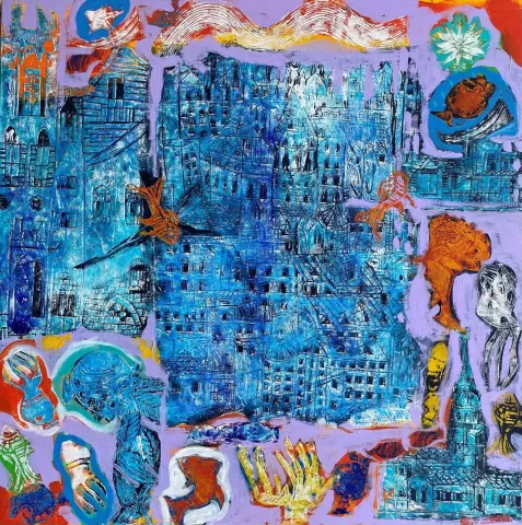 MELTEM AKKAYA — “Entropi”, 2024 "Entropi" eseri MELTEM AKKAYA tarafından 2024 yılında 100x100 cm ölçülerinde Tuval üzeri yağlı boya tekniği ile yapılmıştır.
