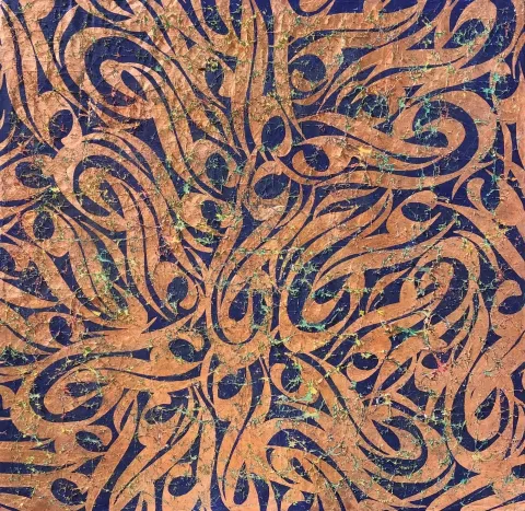 MOHAMMAD BOZORGİ — “Nocturne in g minor”, 2022 "Nocturne in g minor" eseri MOHAMMAD BOZORGİ tarafından 2022 yılında 100x100 cm ölçülerinde Tuval üzeri karışık teknik tekniği ile yapılmıştır.