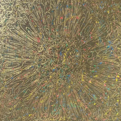 "Empty Sun" eseri MOHAMMAD BOZORGİ tarafından 2024 yılında 120x120 cm ölçülerinde Tuval üzeri karışık teknik tekniği ile yapılmıştır.