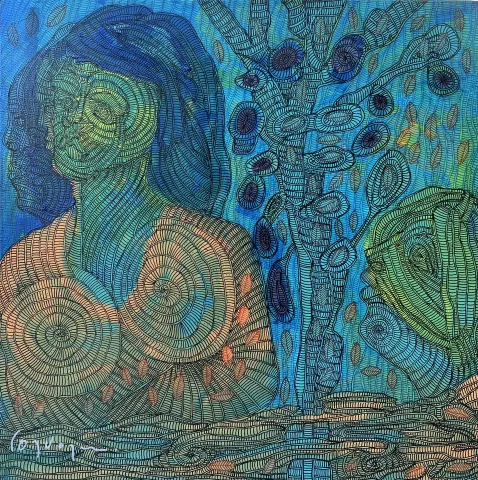 MURAT ÖZDOĞRU — “Untitled”, 2021 "İsimsiz" eseri MURAT ÖZDOĞRU tarafından 2021 yılında 60x60 cm ölçülerinde Tuval üzeri akrilik boya tekniği ile yapılmıştır.