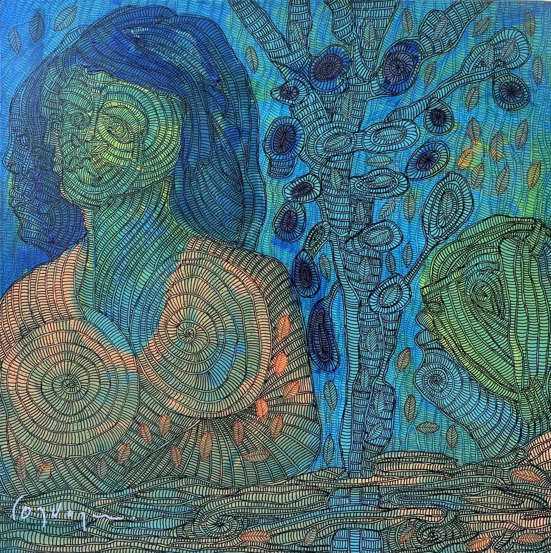 yakınlaştır "İsimsiz" eseri MURAT ÖZDOĞRU tarafından 2021 yılında 60x60 cm ölçülerinde Tuval üzeri akrilik boya tekniği ile yapılmıştır.