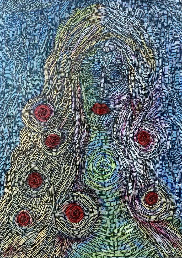 MURAT ÖZDOĞRU — “Awkazelal”, 2022 "Awkazelal" eseri MURAT ÖZDOĞRU tarafından 2022 yılında 70x50 cm ölçülerinde Tuval üzeri akrilik boya tekniği ile yapılmıştır.